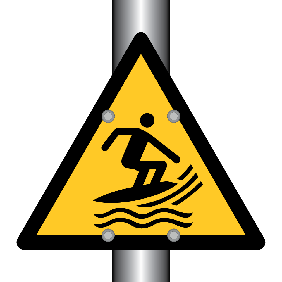 W046 Warning Surf craft area