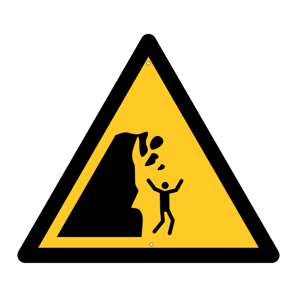 W053 Warning Unstable cliff