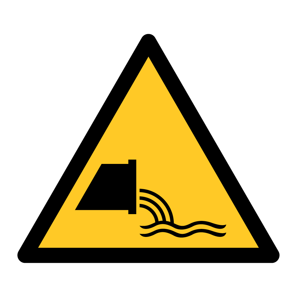 W055 Warning Sewage effluent outfall