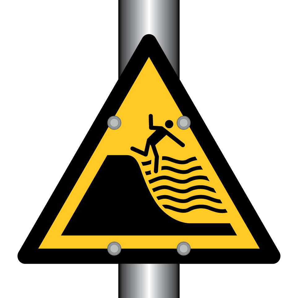 W066 Warning Deep shelving beach