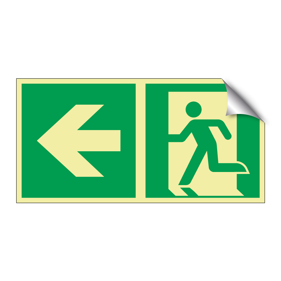 Emergency exit left with dividing line