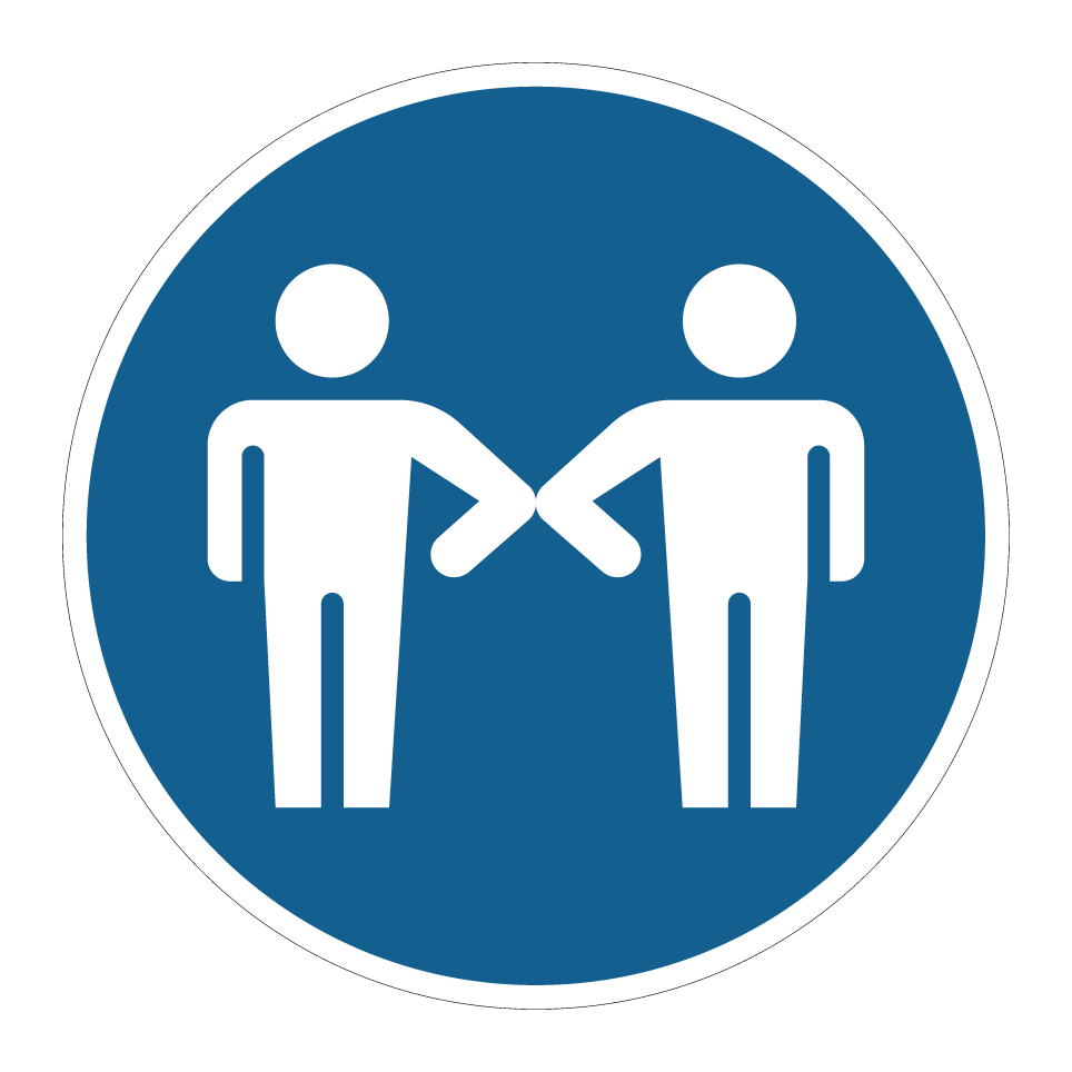 Greet with elbow bump
