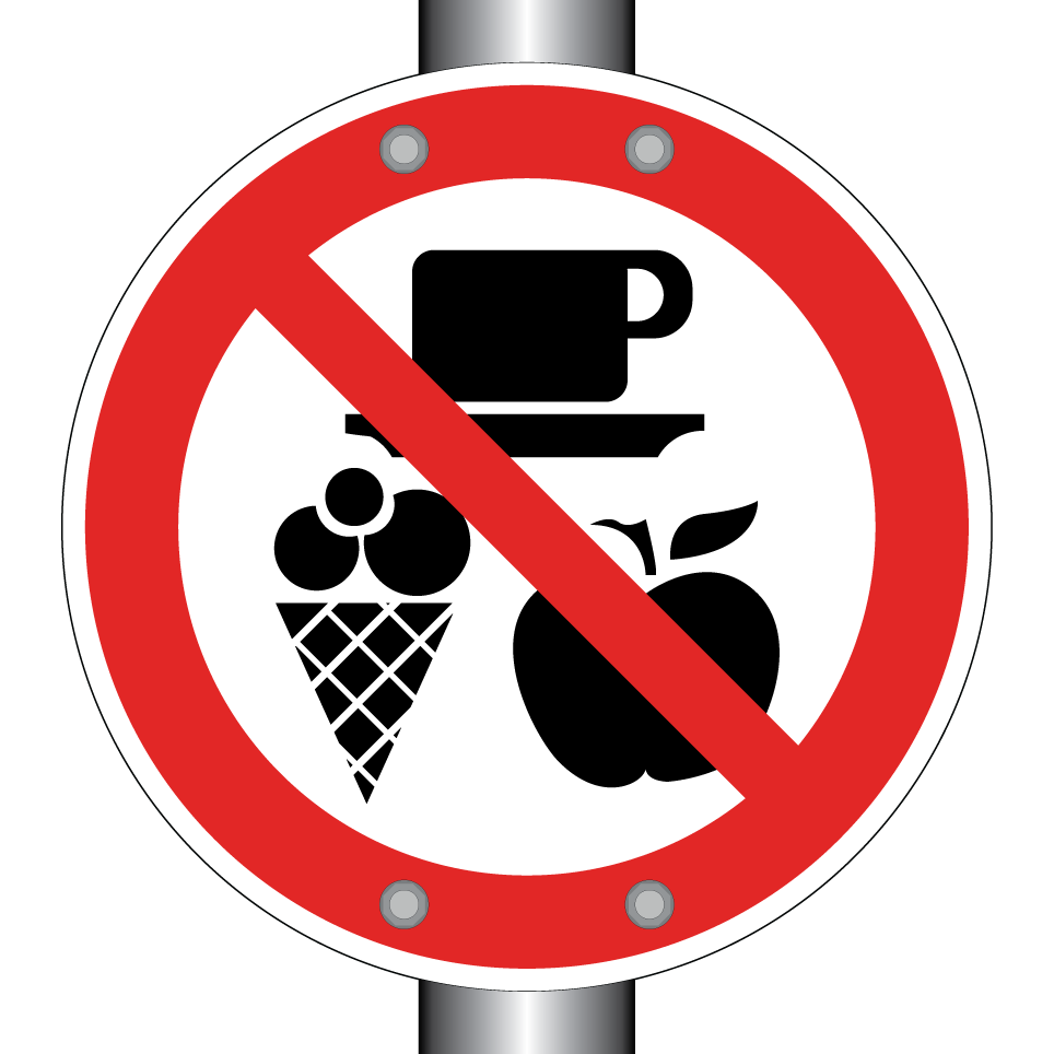 No food or drinks