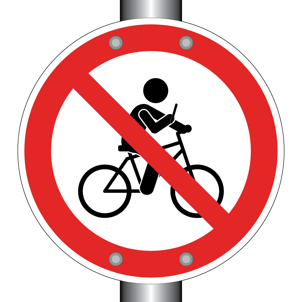 No cycling while using phone