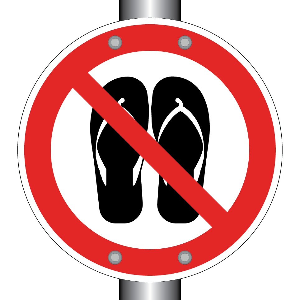 No flip flops