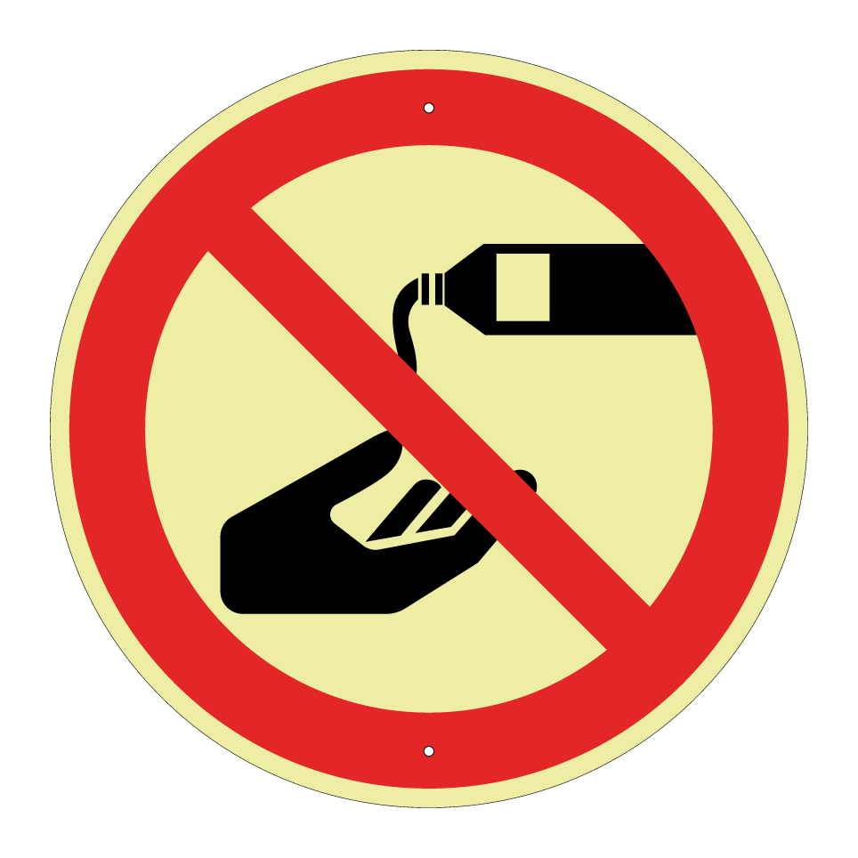Do not pour chemicals on hand
