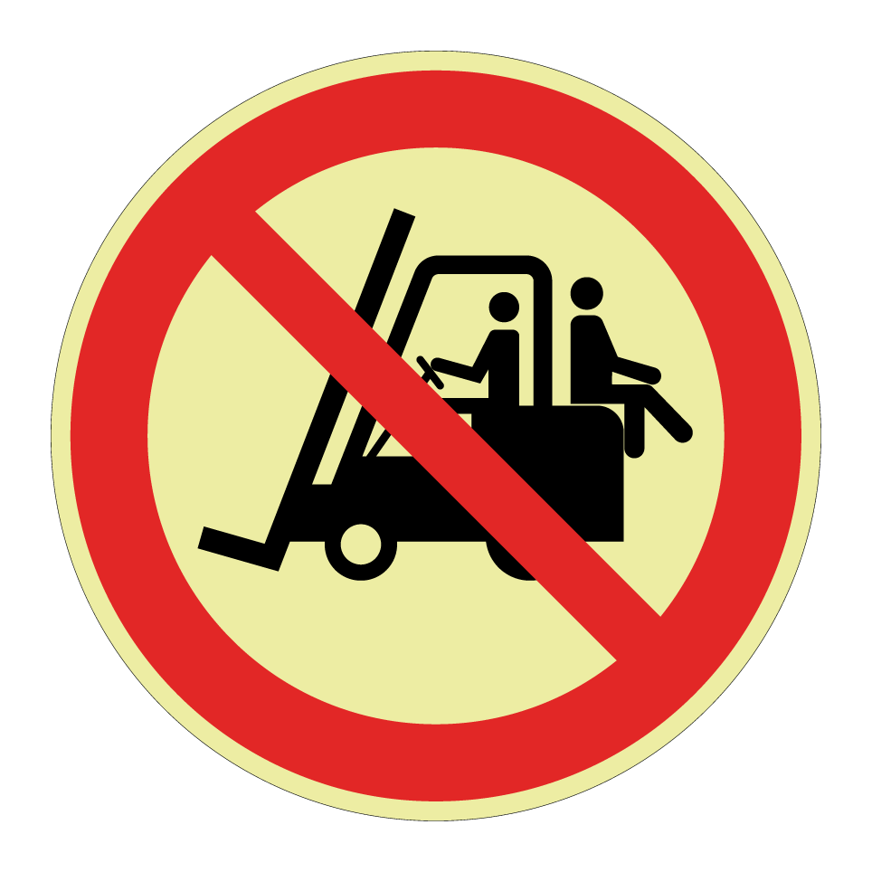 No passengers on forklift