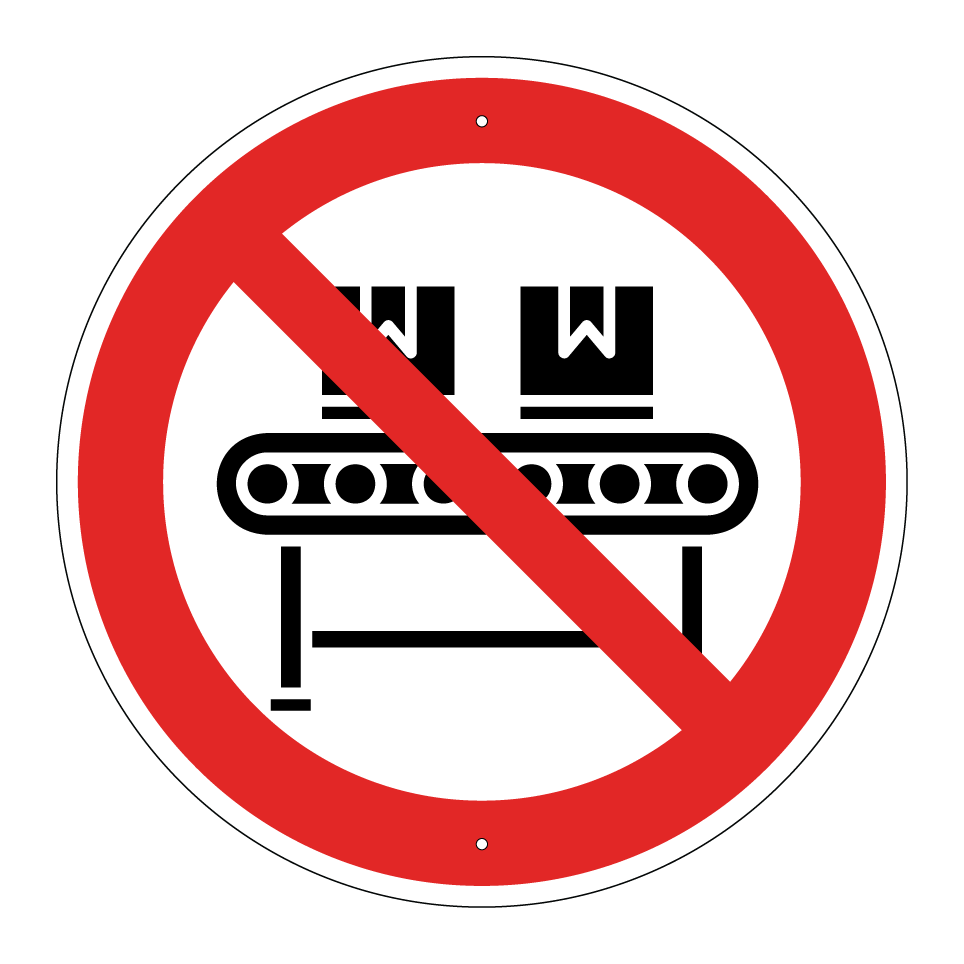 No placing items on conveyor