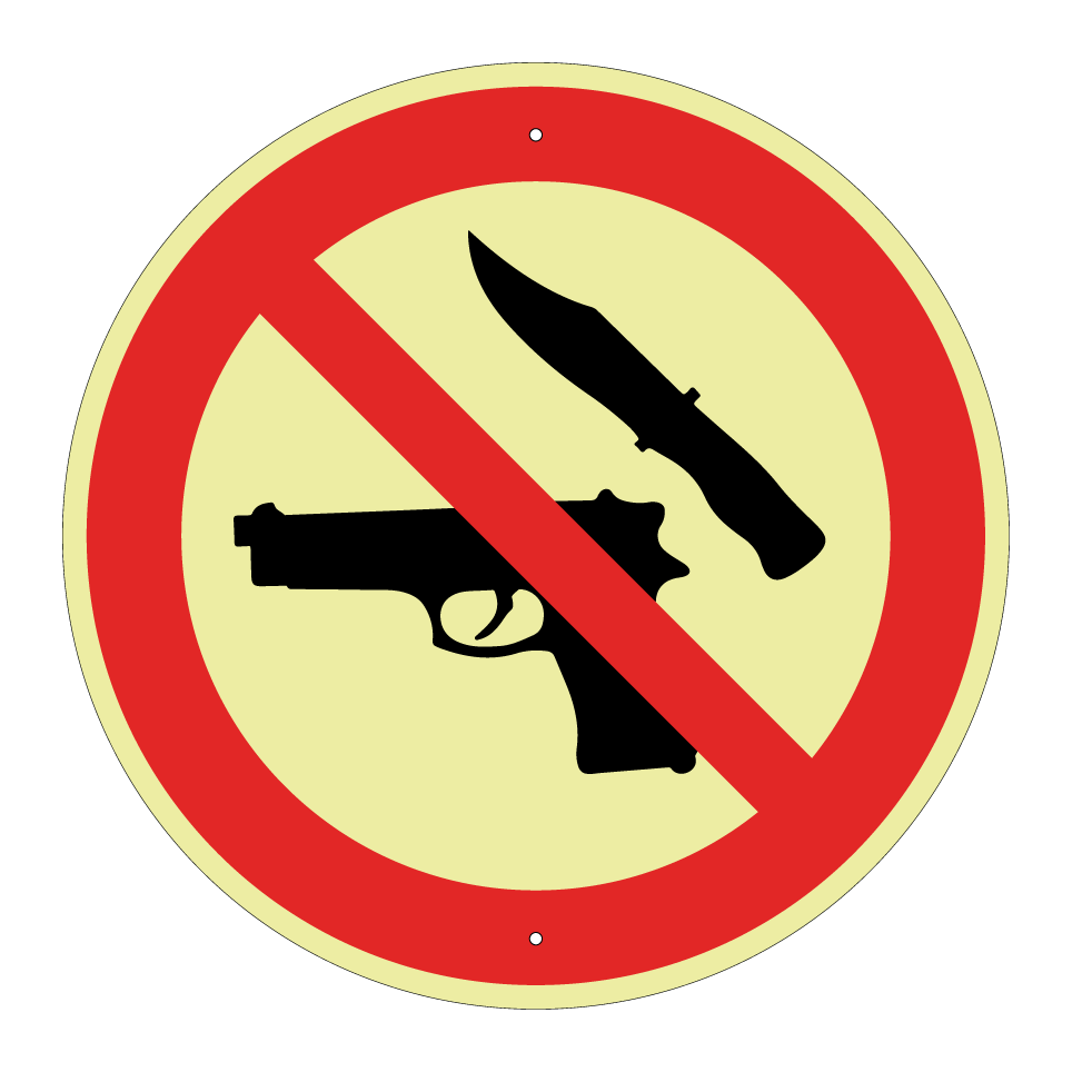 No firearms or knives
