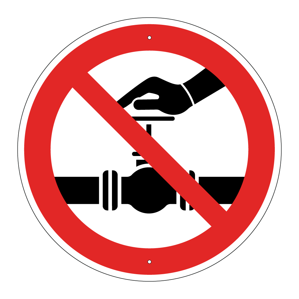Do not operate valve
