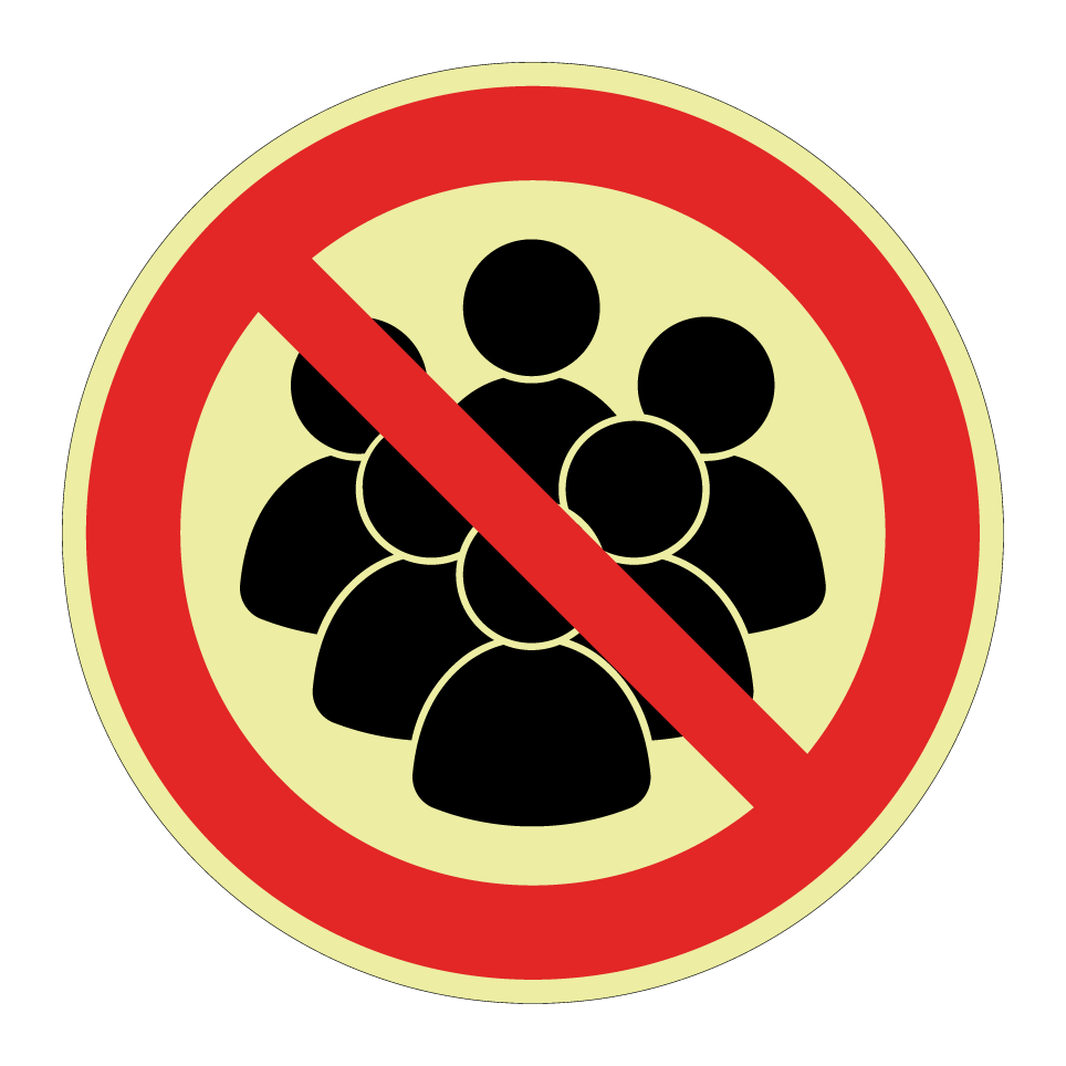 No entry for groups of people