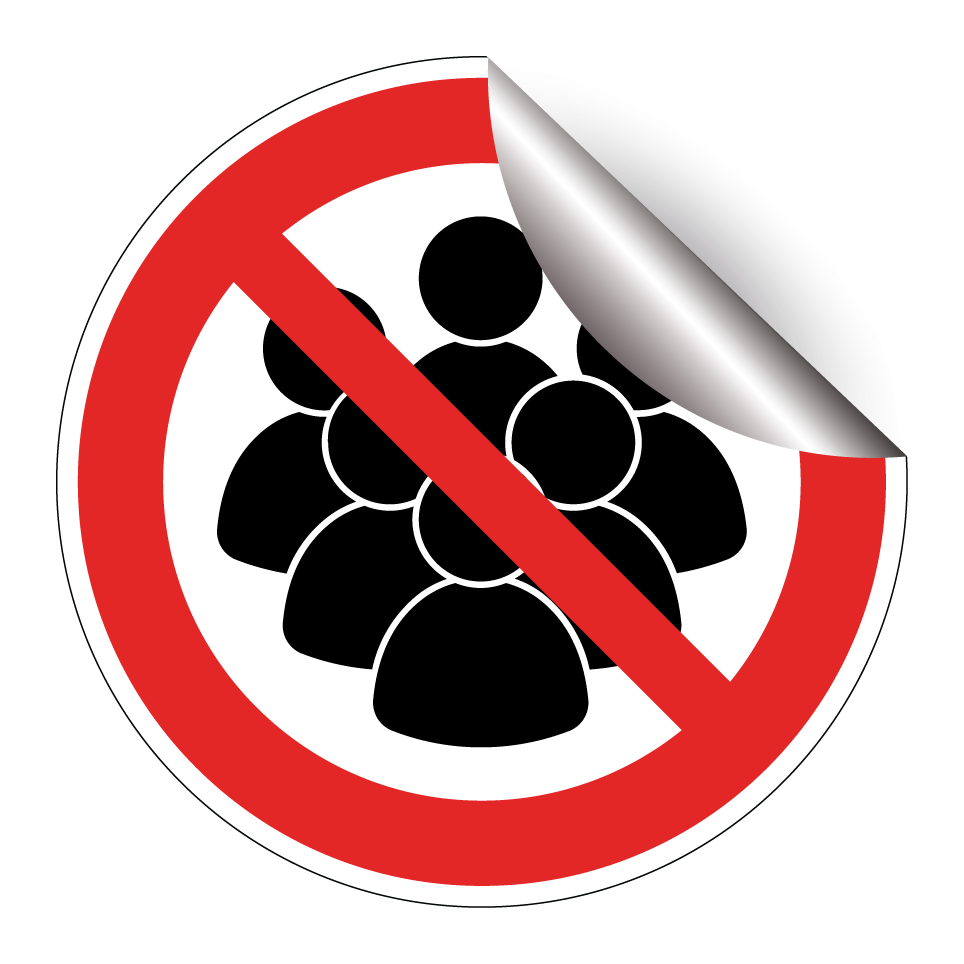 No entry for groups of people