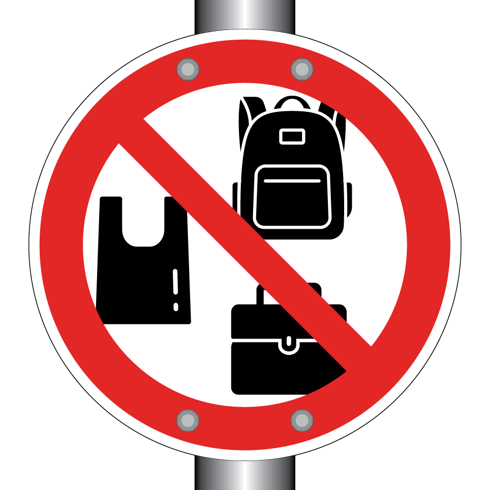 No bags allowed