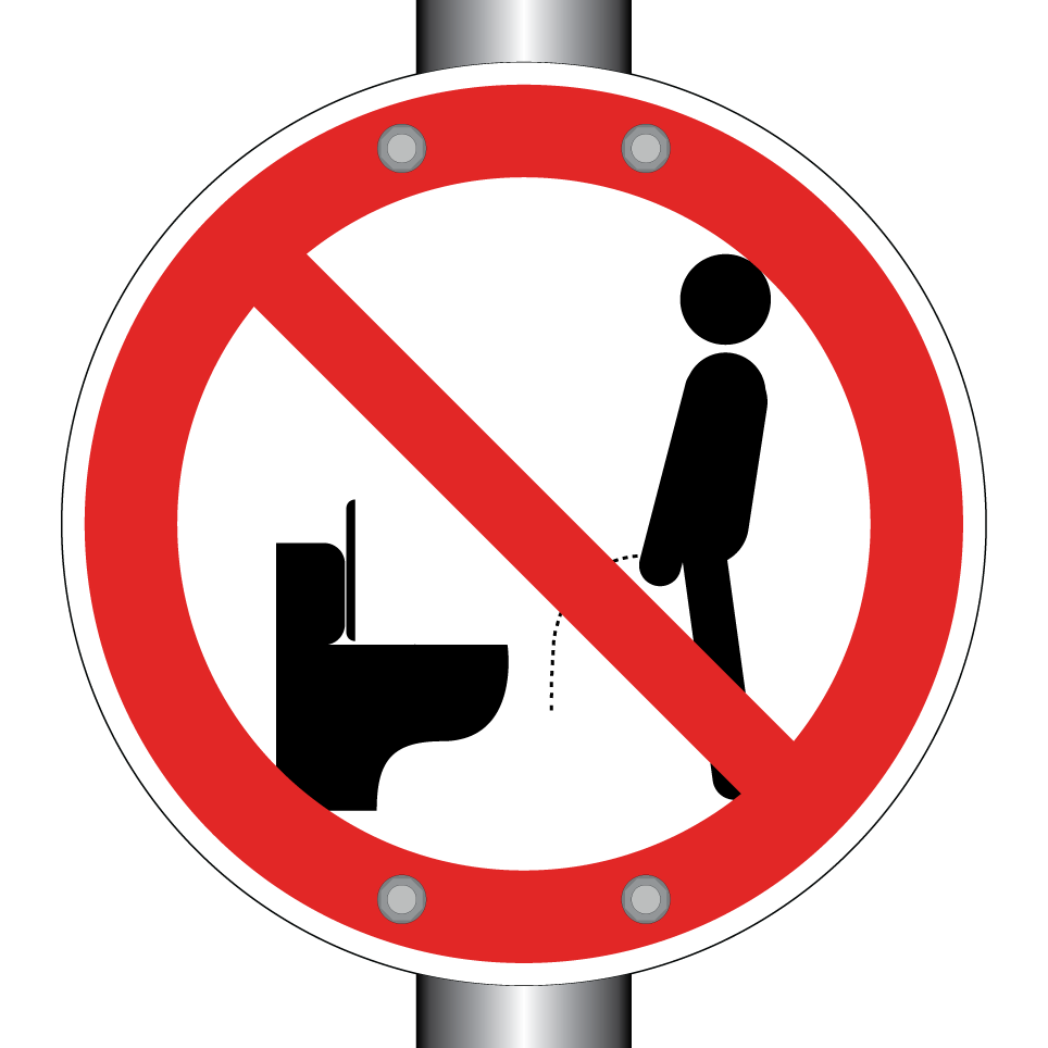 No urinating outside toilet