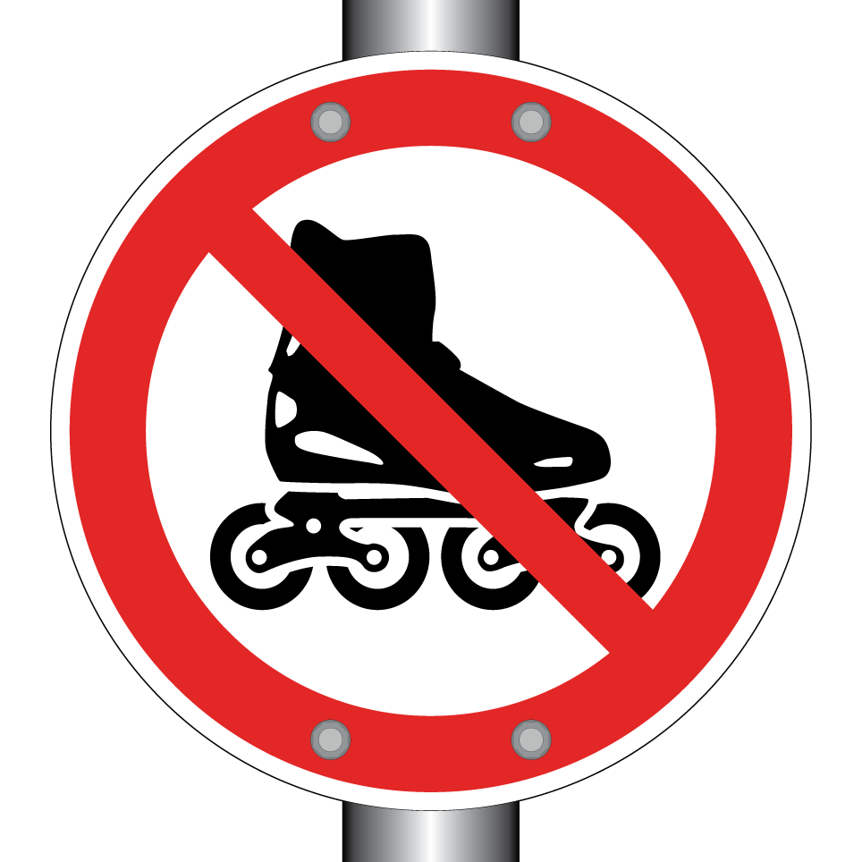 No rollerblading