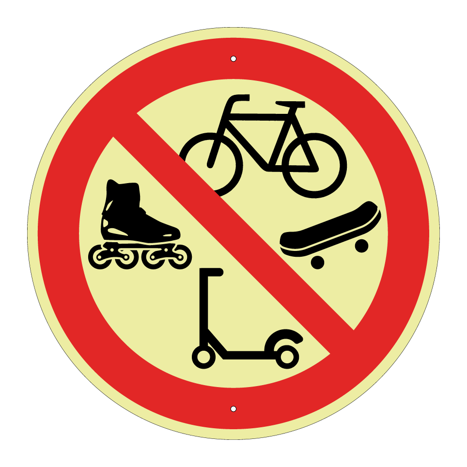No bicycles, rollerblading , scooters or skateboards