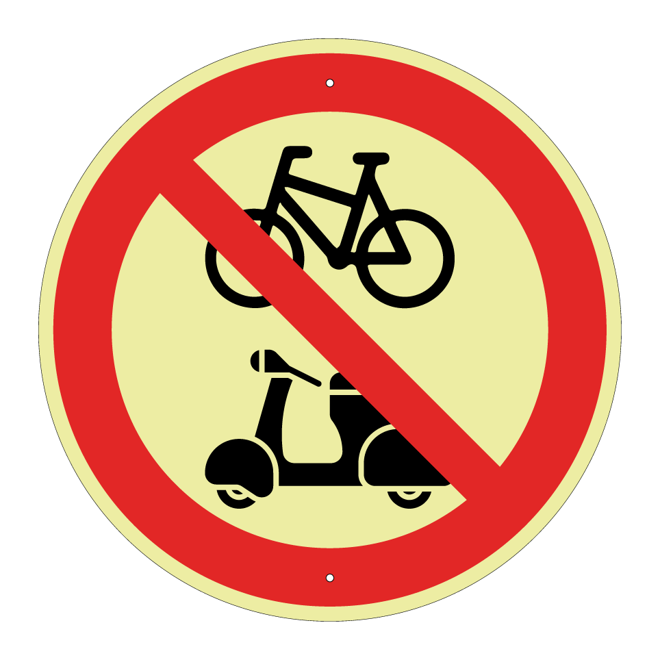 No bicycles or mopeds