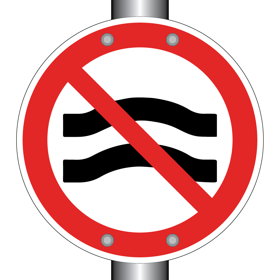 No swimming