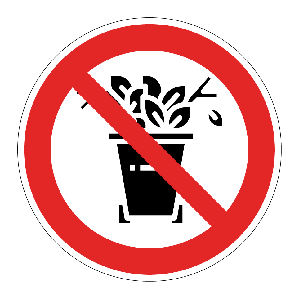 No dumping in flowerpots