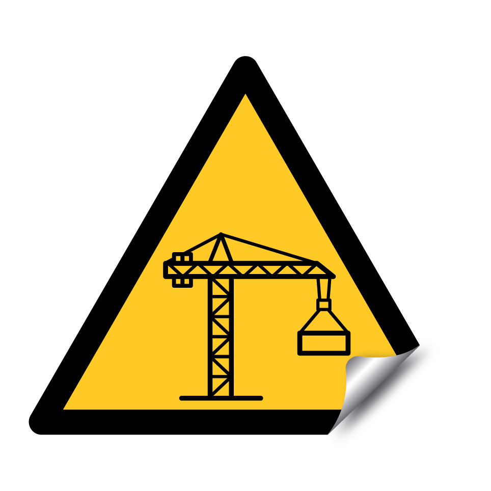 Warning overhead crane