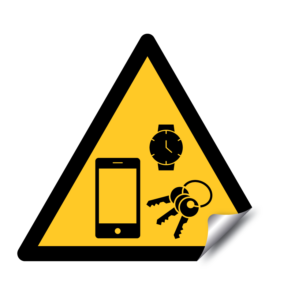Warning magnetic field - remove metallic objects