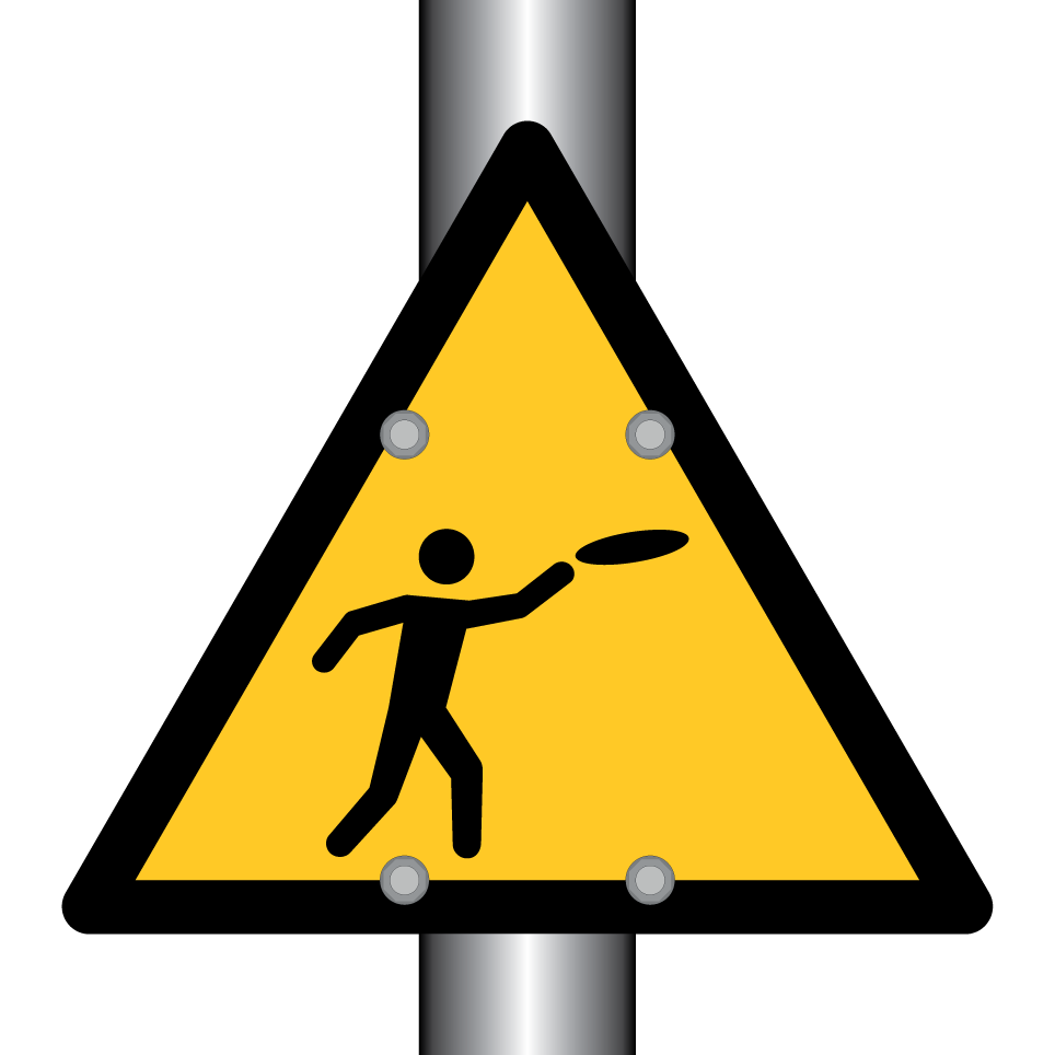 Warning flying objects (frisbee)