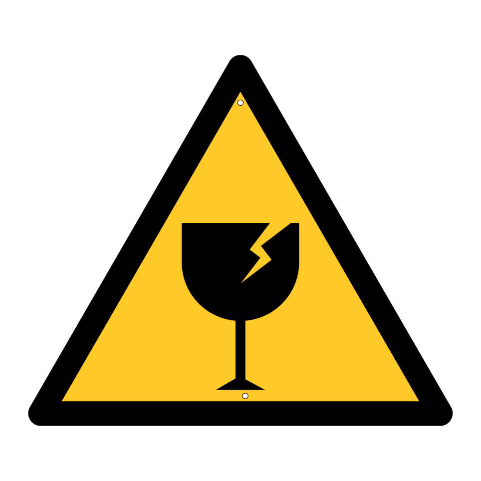 Warning fragile material