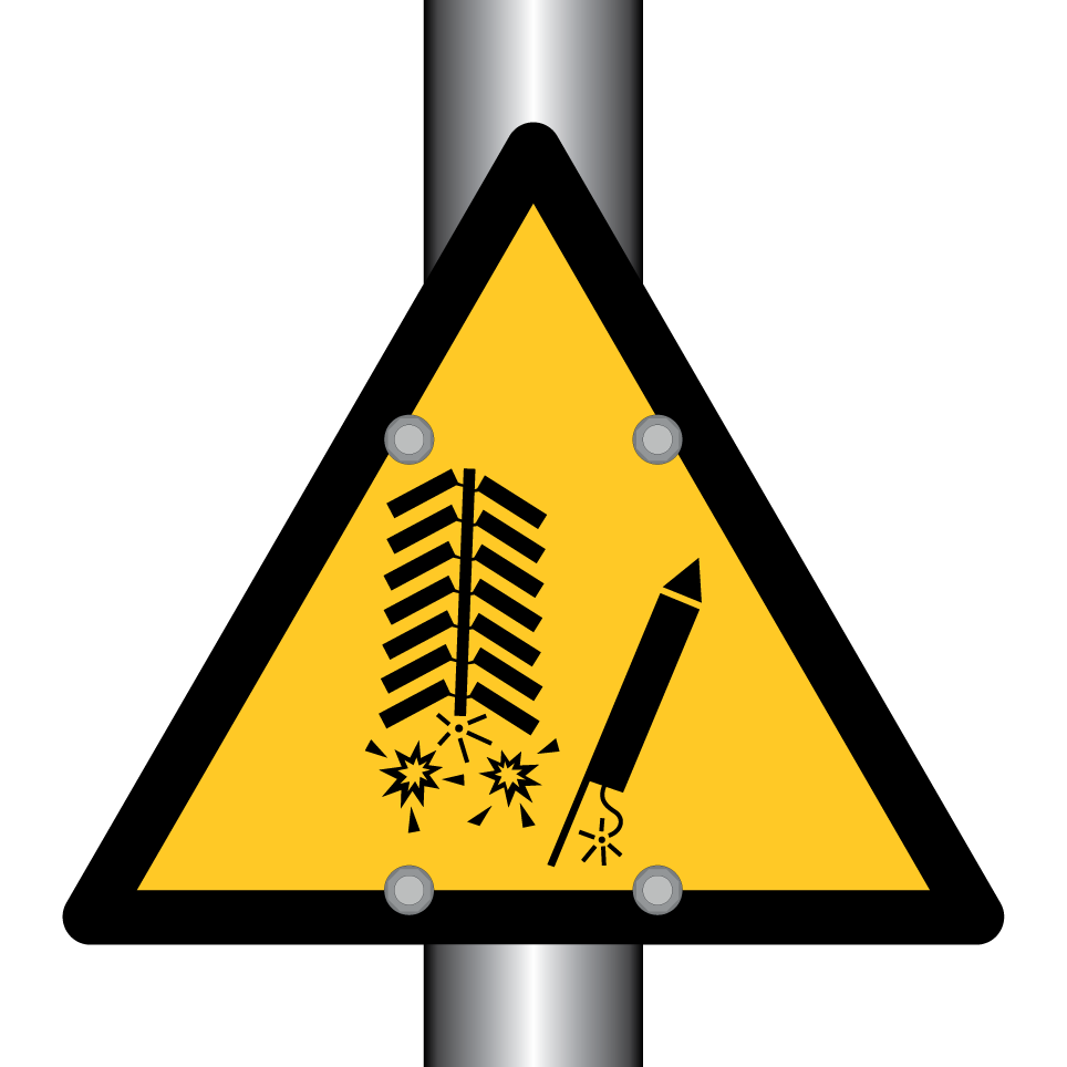 Warning fireworks hazard