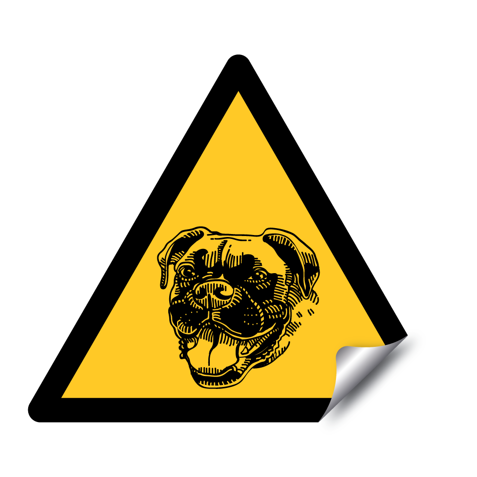 Warning boxer dog