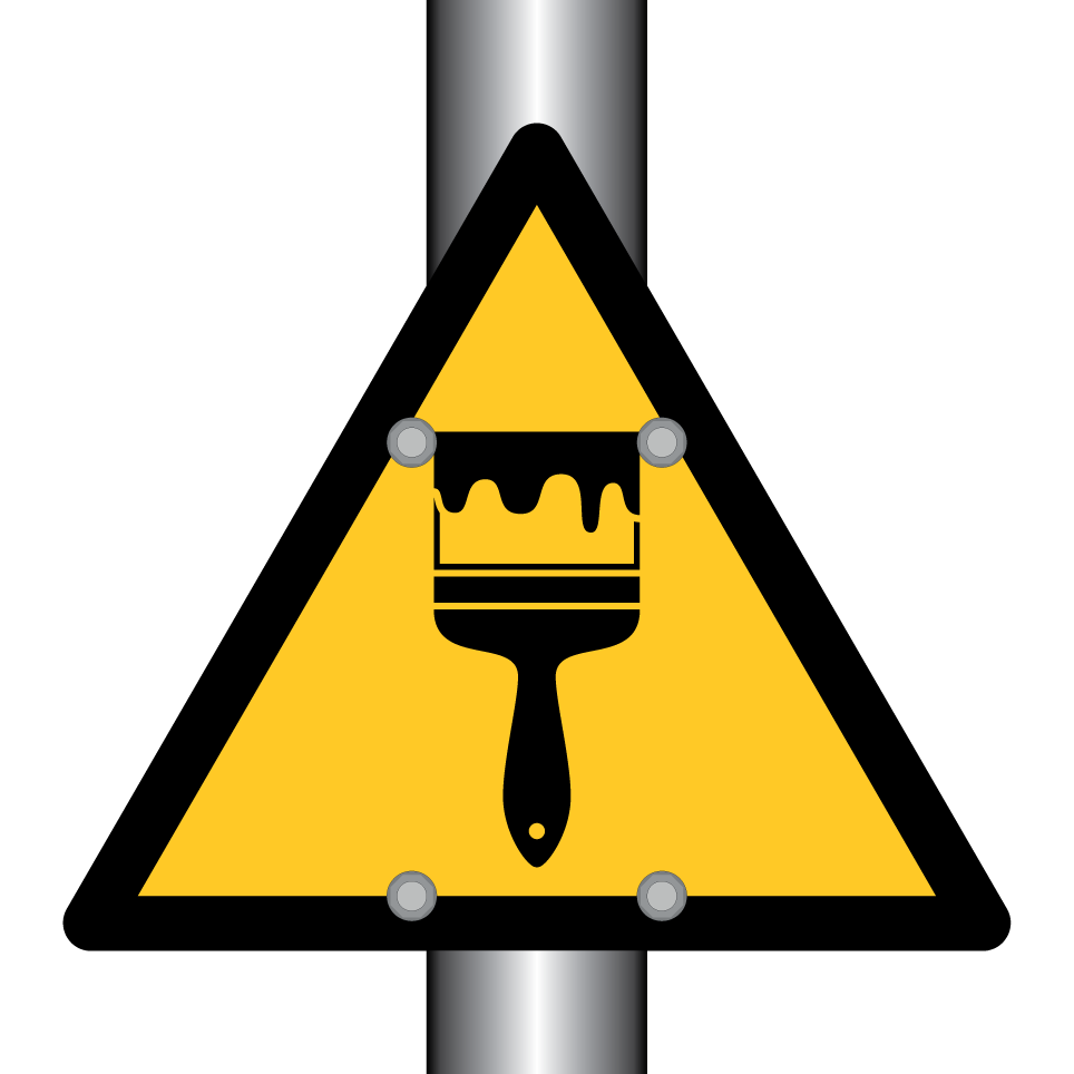 Warning wet paint (brush)