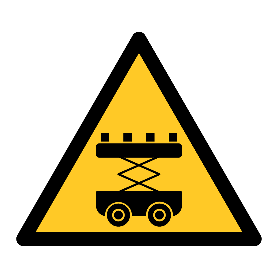 Warning scissor lift