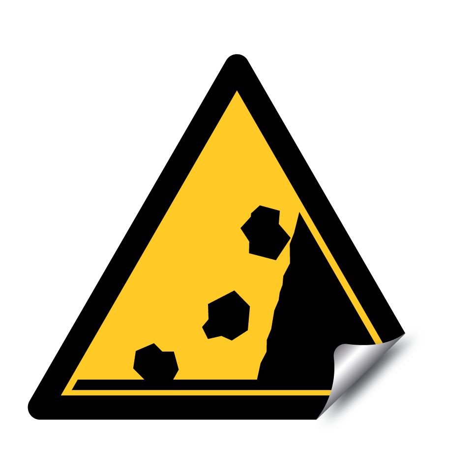 Warning landslide / falling rocks