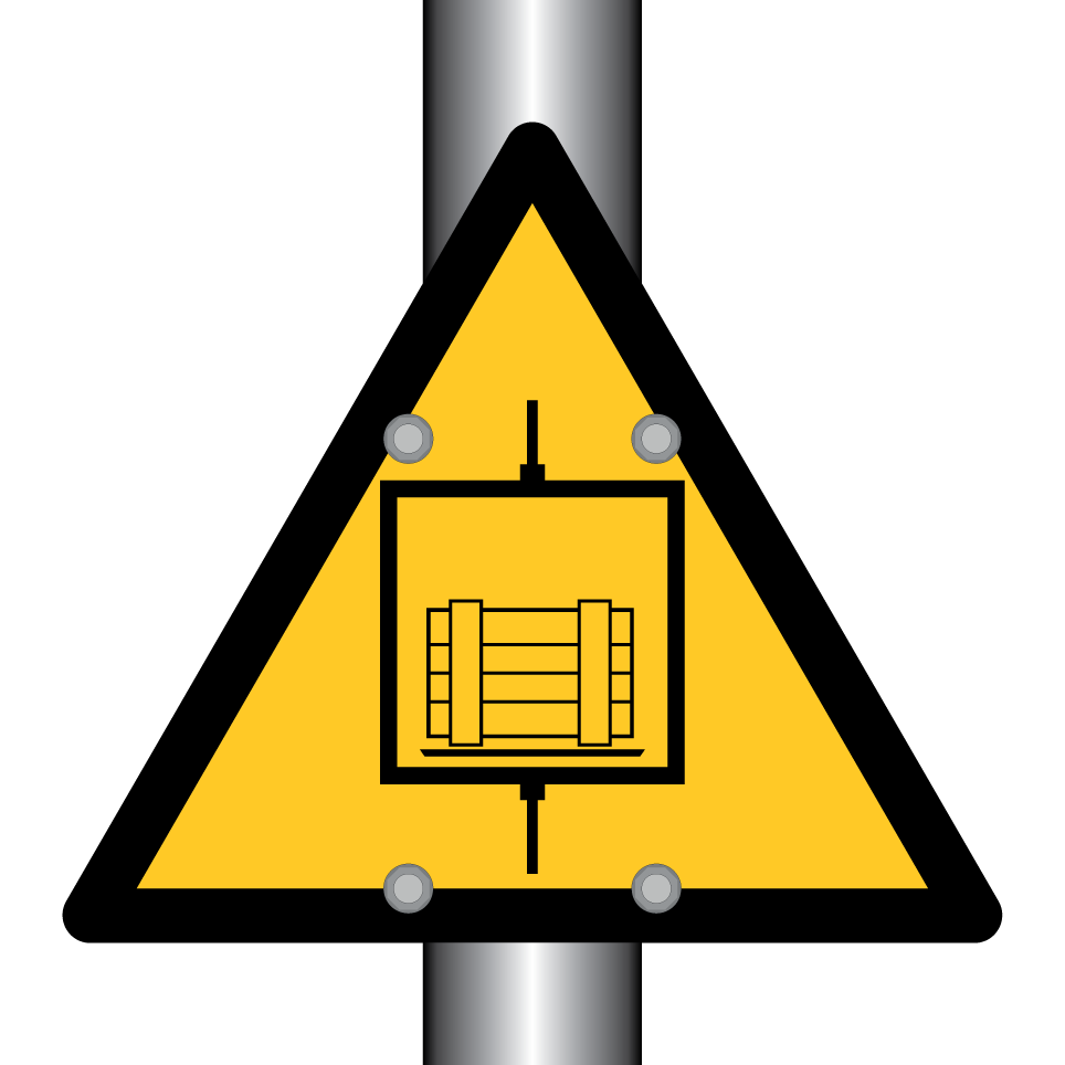 Warning goods elevator
