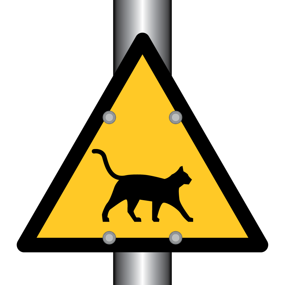 Warning cat crossing