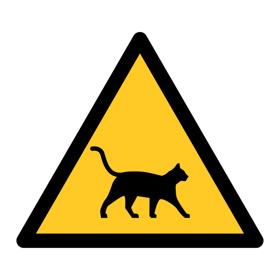 Warning cat crossing