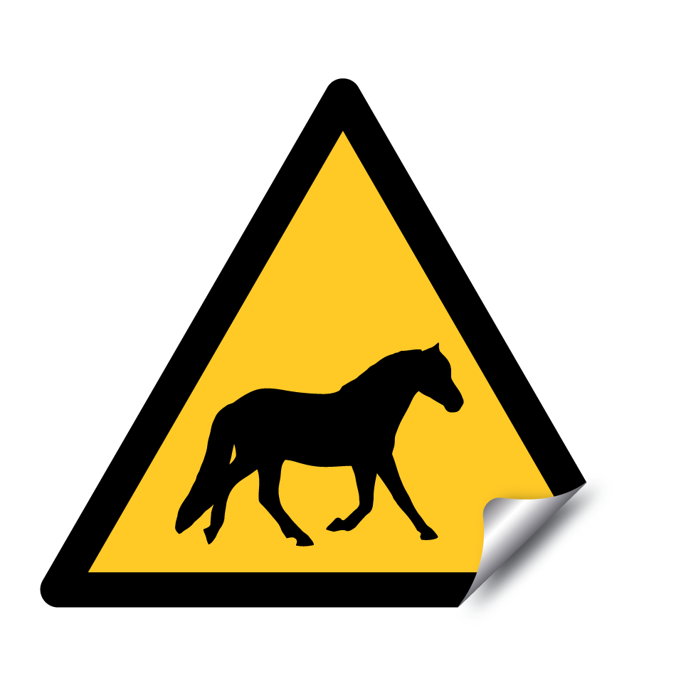 Warning horse crossing