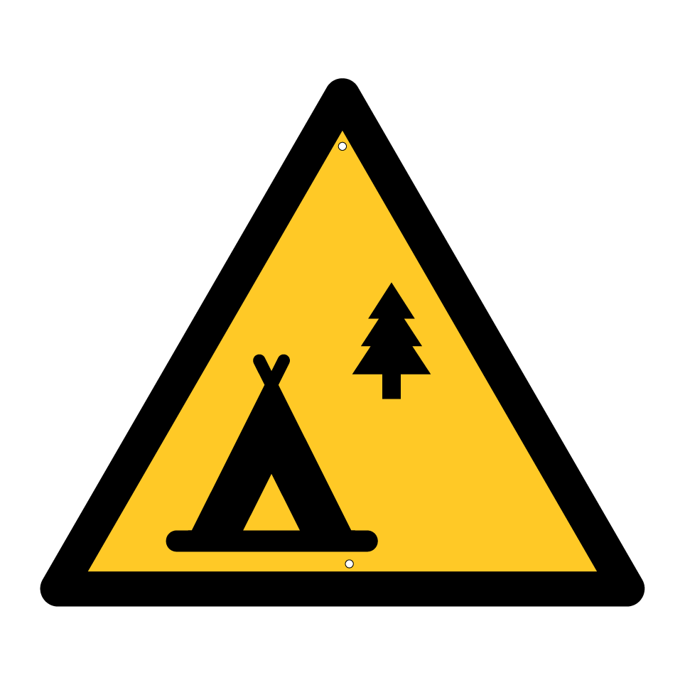 Warning camping area hazard