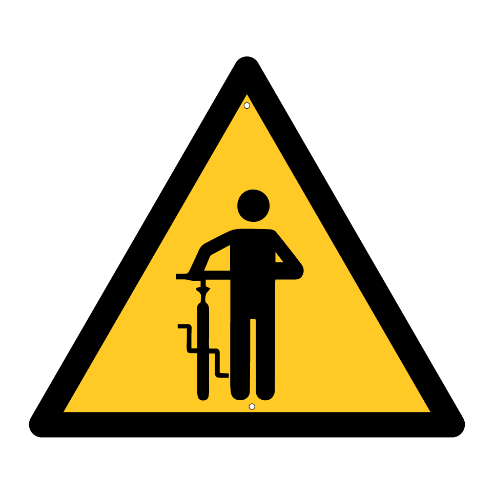 Warning bicycle pushing