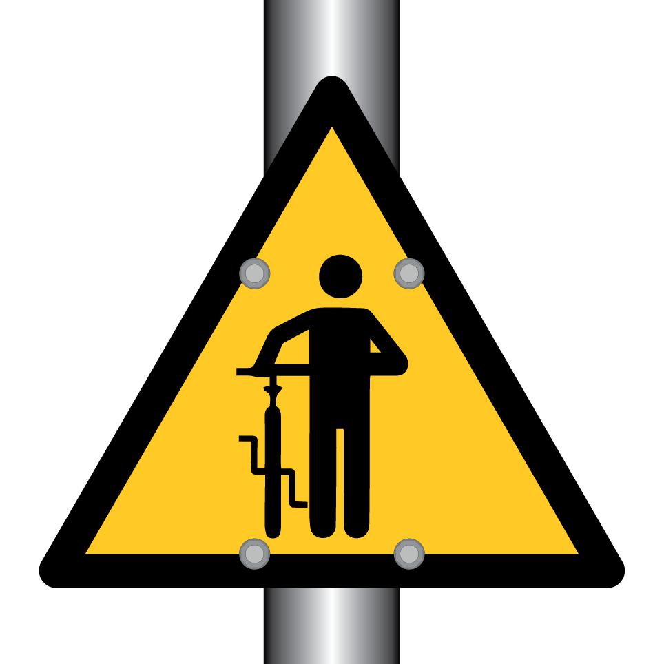 Warning bicycle pushing