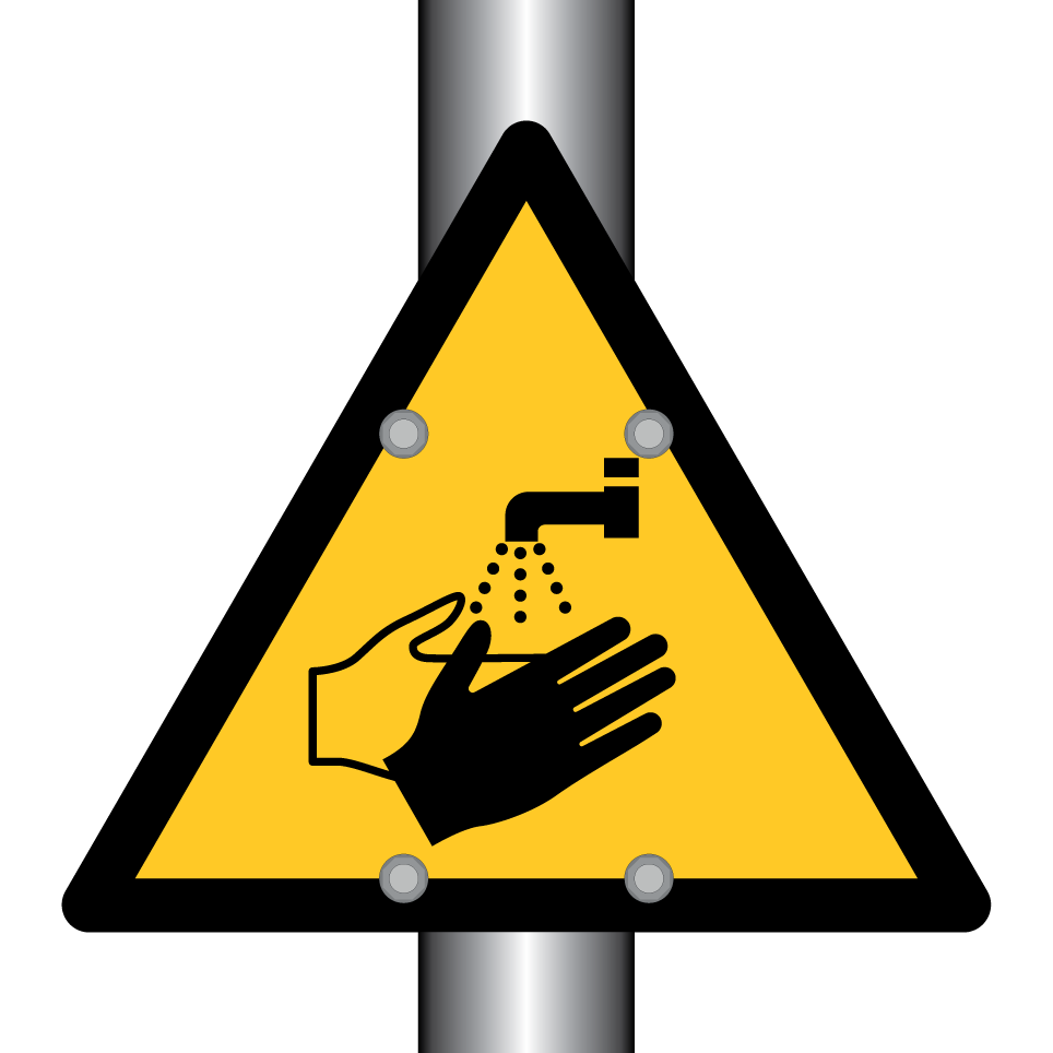Warning wash hands