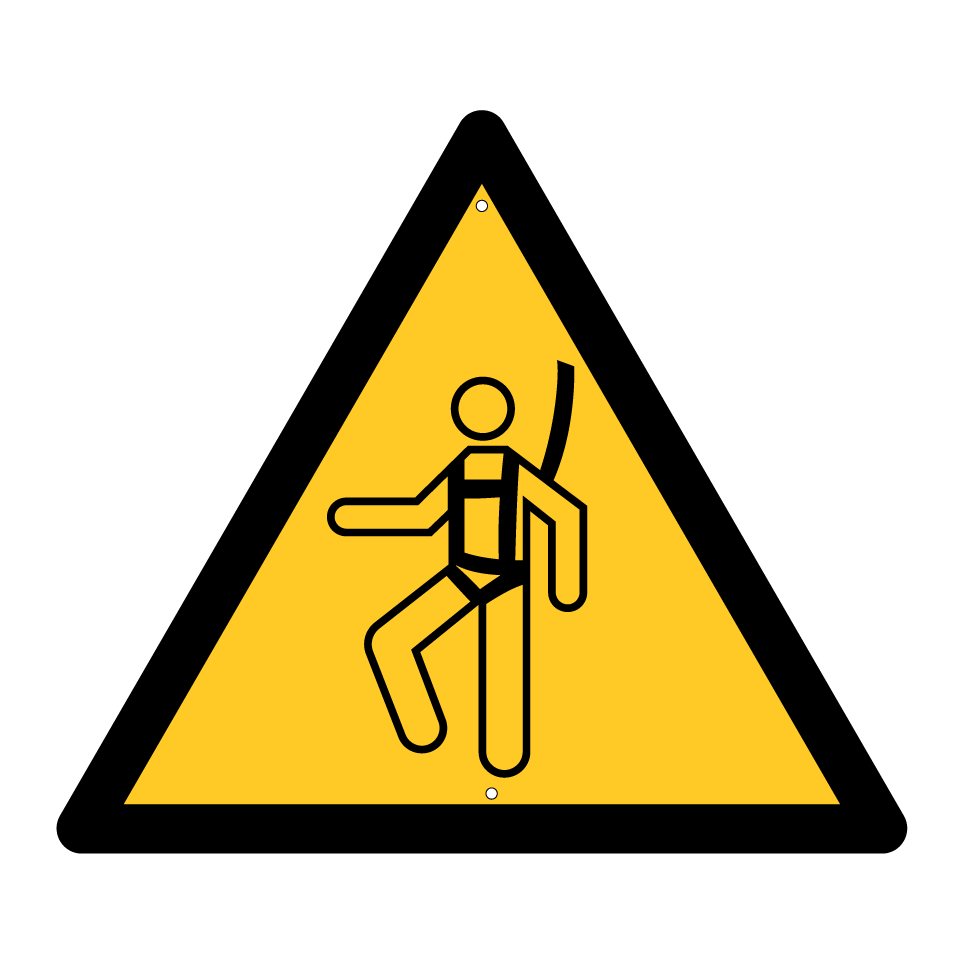 Warning fall hazard use safety harness