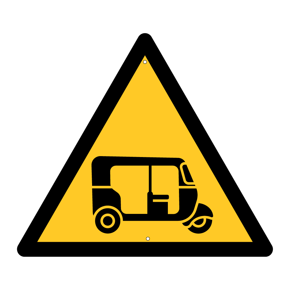 Warning auto rickshaw