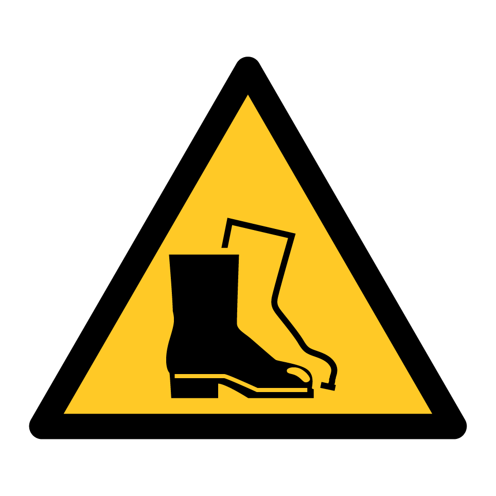 Warning protective footwear required