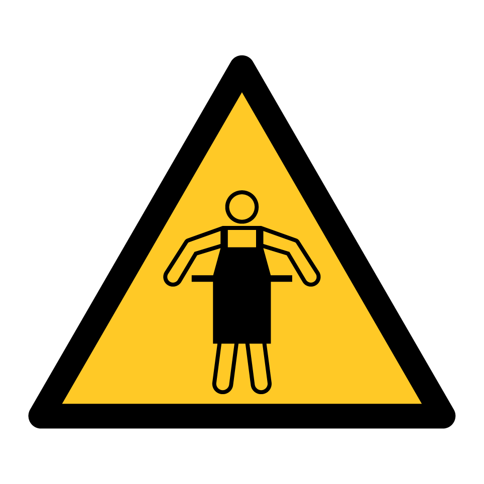 Warning protective apron required
