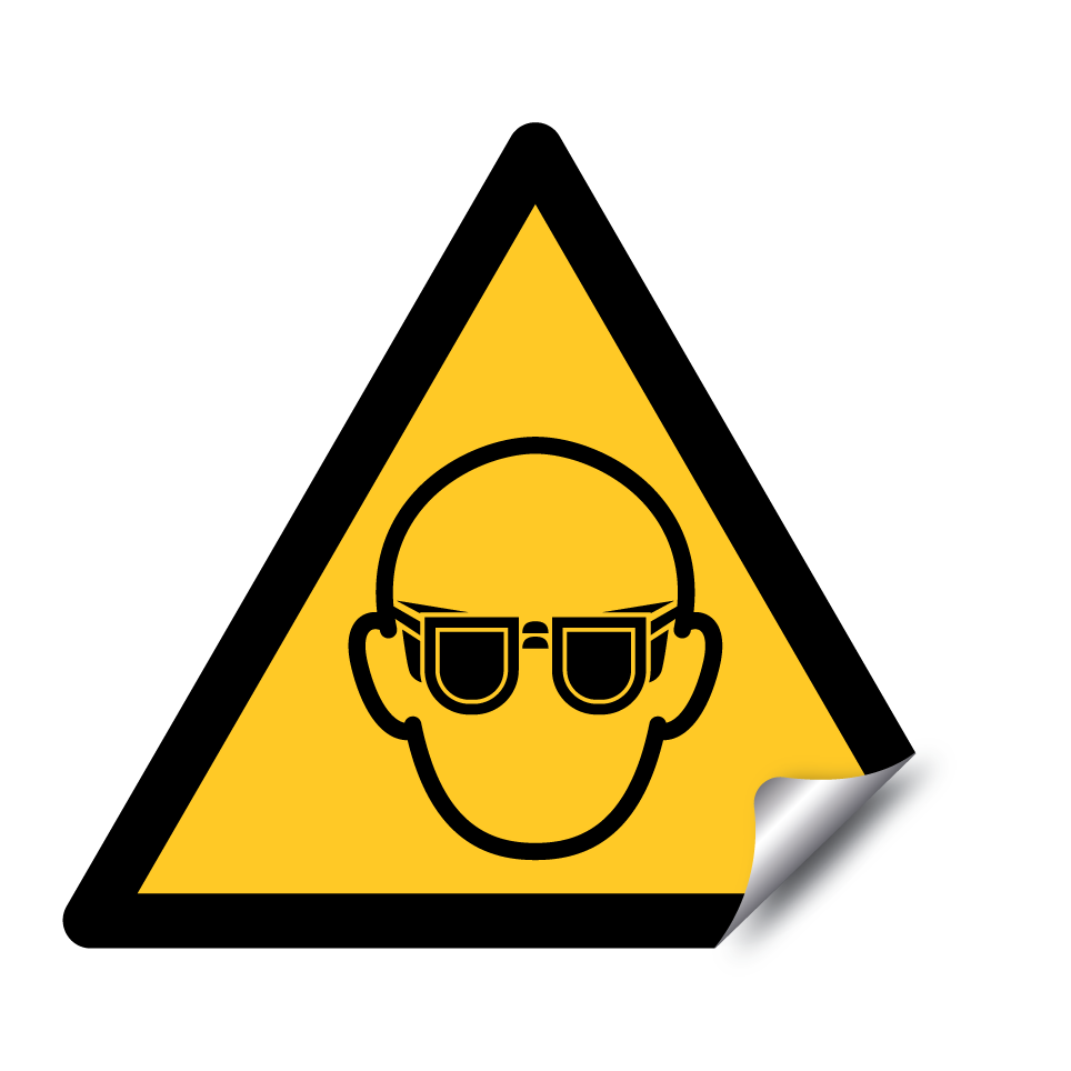 Warning eye protection required