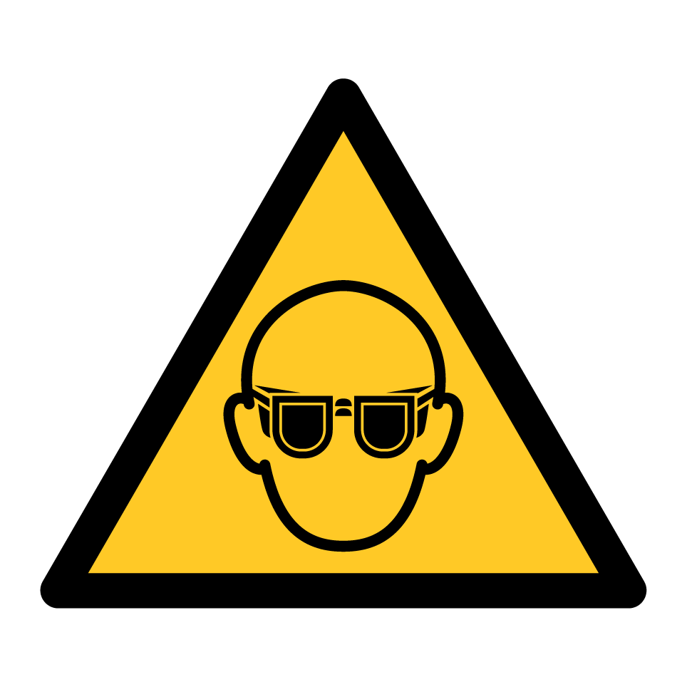 Warning eye protection required