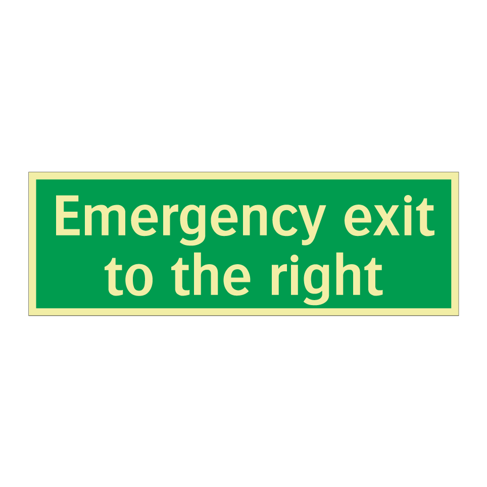 Emergency exit to the right