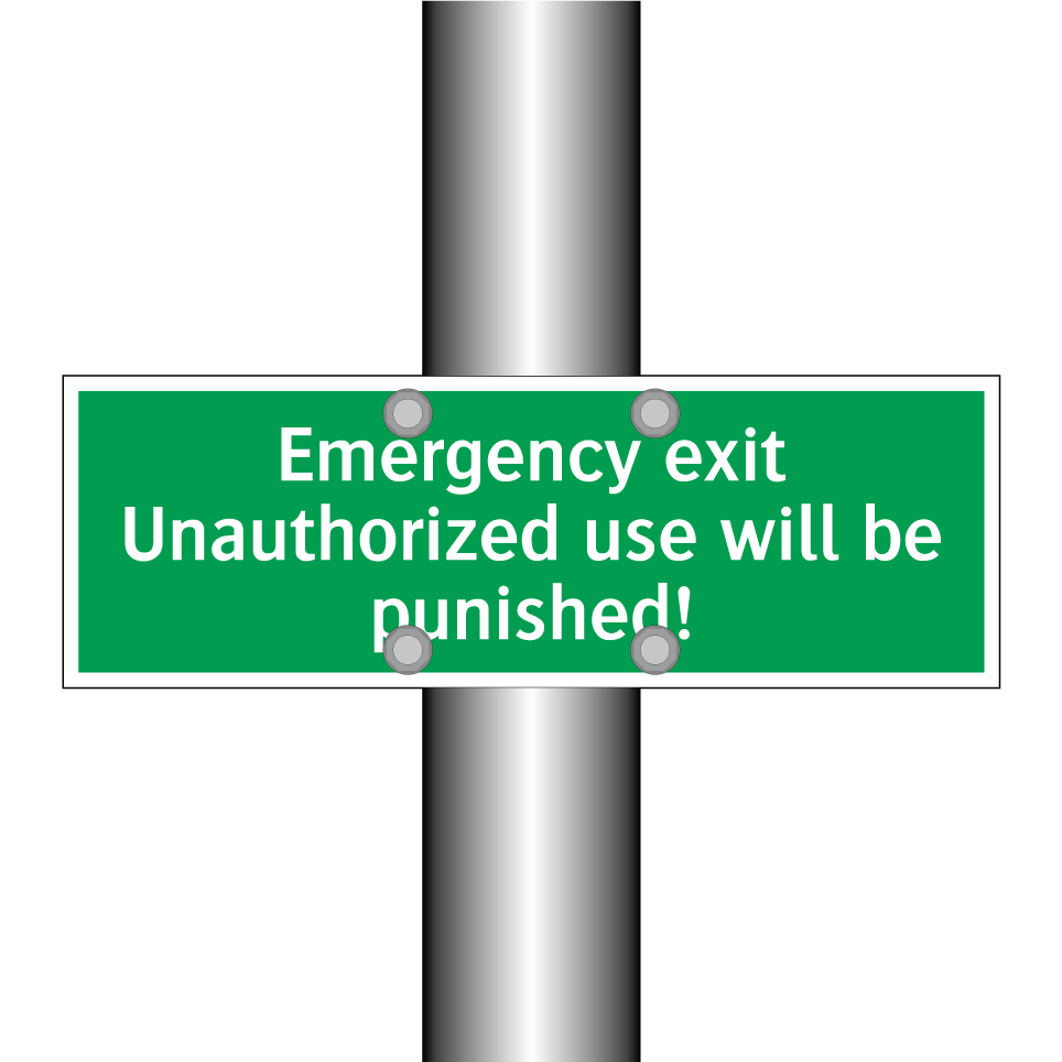 Emergency exit Unauthorized use will be punished!