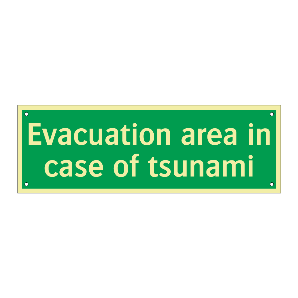 Evacuation area in case of tsunami