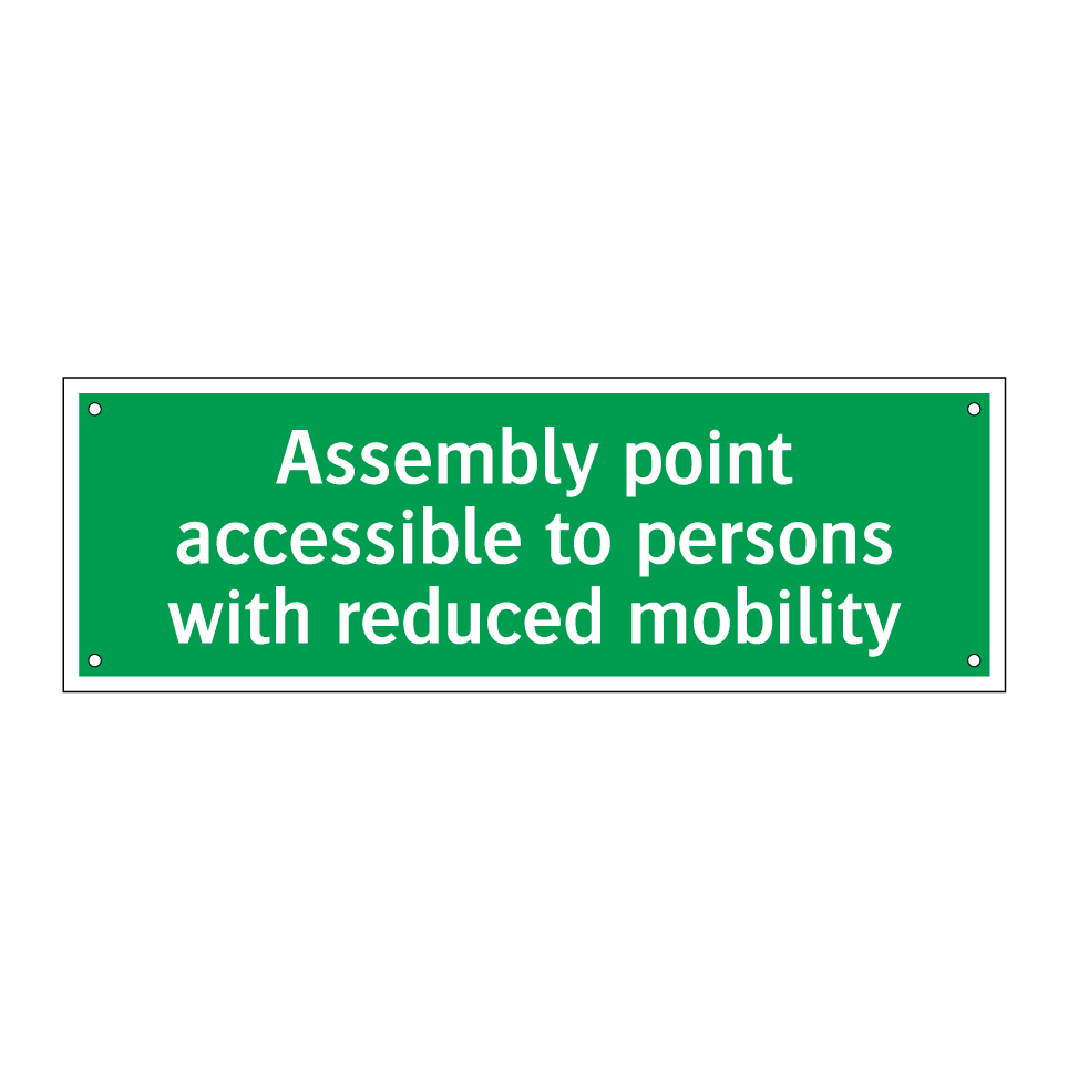 Assembly point accessible to persons with reduced mobility